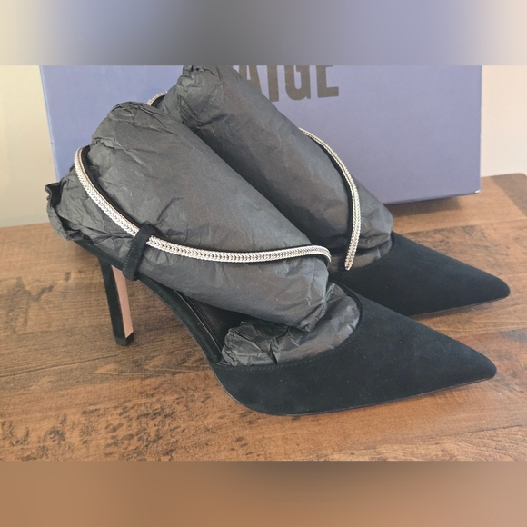 NEW PAIGE stephanie pump in black suede Size 8